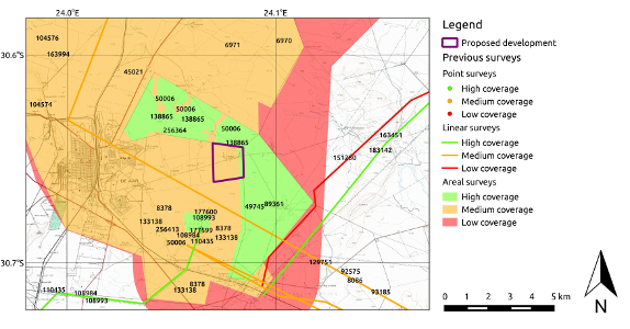 Previous surveys map